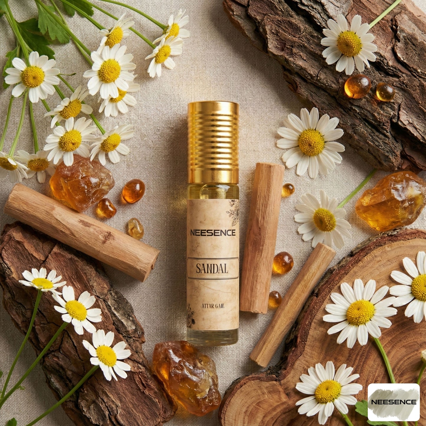 Sandal Attar Oil 12Ml | Chandan Arabic Itra Roll On Etar Oils For Men And Women