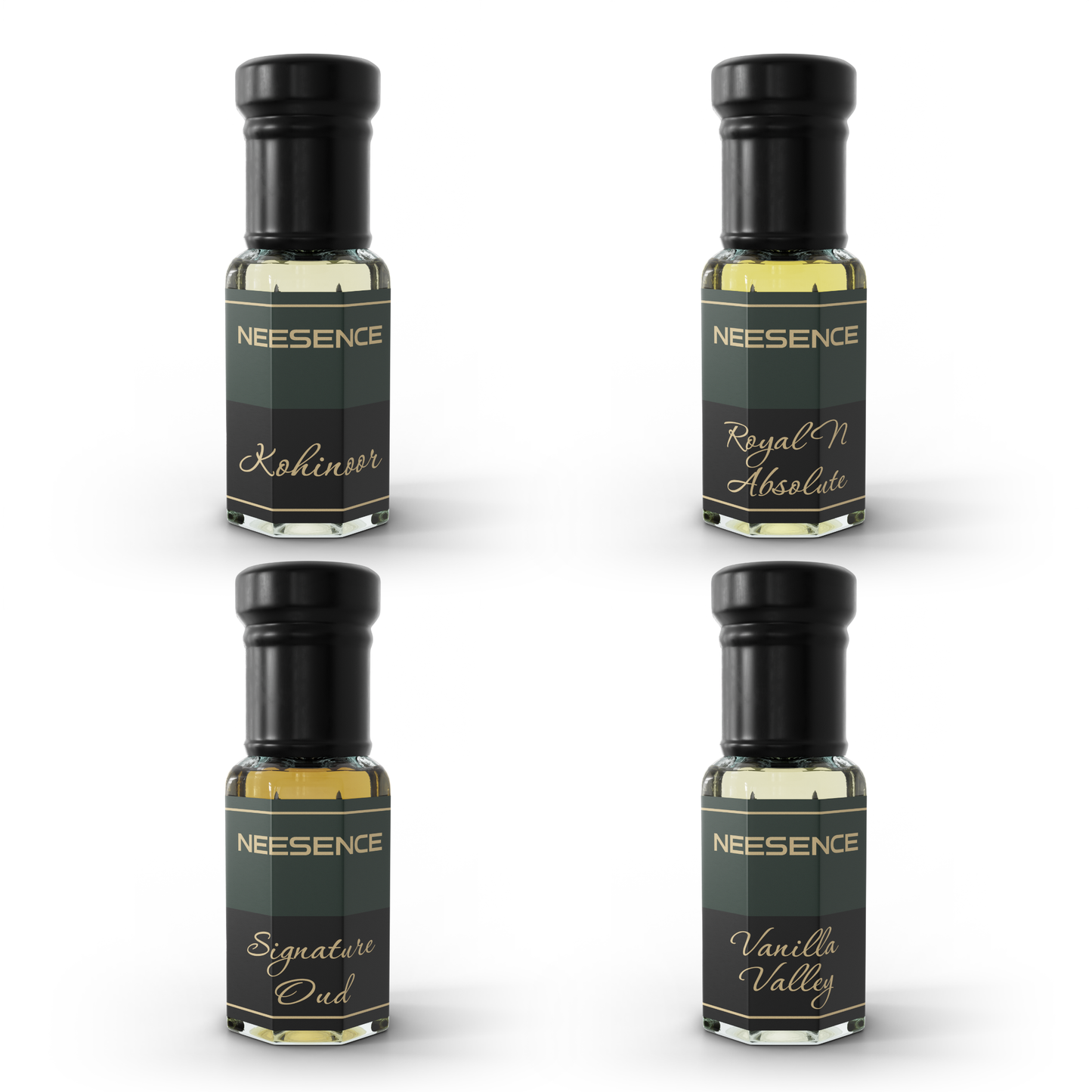 NEESENCE 1st Signature series Attar Combo – Absolute, kohinoor, Signature Oud, Vanilla Valley