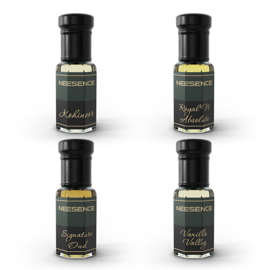 NEESENCE 1st Signature series Attar Combo – Absolute, kohinoor, Signature Oud, Vanilla Valley