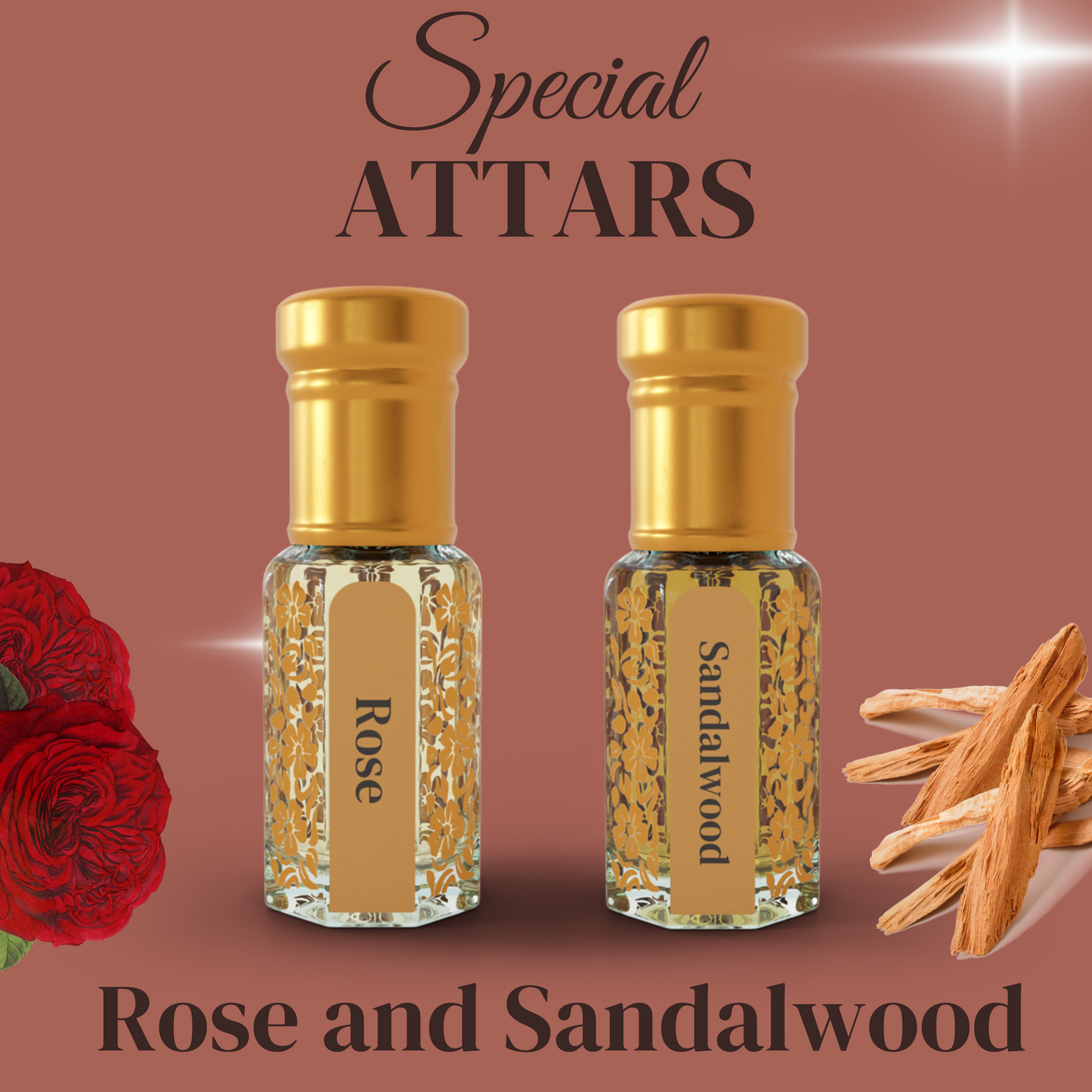 Sandalwood & Rose Attar By NEESENCE Alcohol Free Luxury ittar
