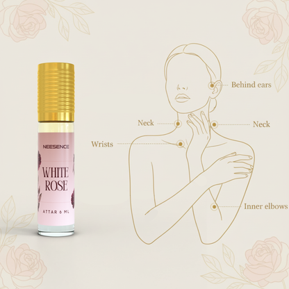 White Rose Attar Oil 6Ml | Arabic Itra Roll On Etar Oils For Men And Women