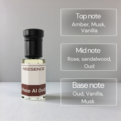Haze Al Oud Premium Attar By NEESENCE - Long Lasting Alcohol-Free Perfume Oil