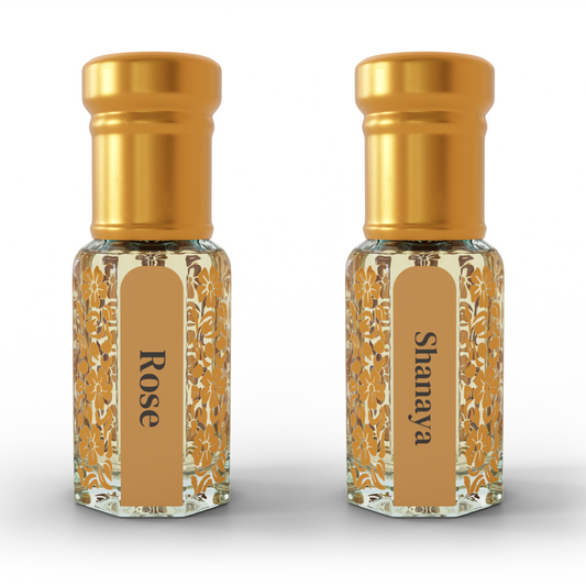Rose & Shanaya | 12 ML Pack of 2, 6ml Each | Attar By NEESENCE Alcohol Free Luxury ittar