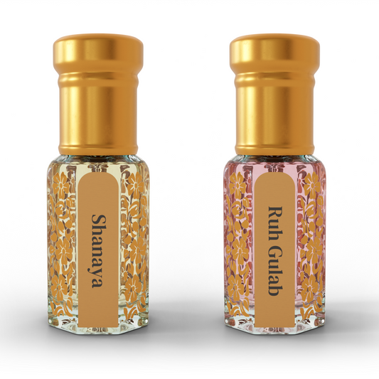Shanaya & Ruh Gulab | 12ML Pack of 2, 6ml Each | Attar By NEESENCE Alcohol Free Luxury ittar