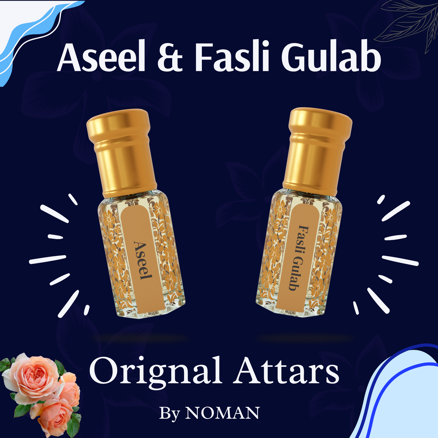 Aseel & Fasli Gulab | 12 ML Pack of 2, 6ml Each | Attar By NEESENCE Alcohol Free Luxury ittar