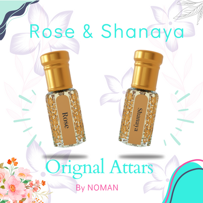 Rose & Shanaya | 12 ML Pack of 2, 6ml Each | Attar By NEESENCE Alcohol Free Luxury ittar