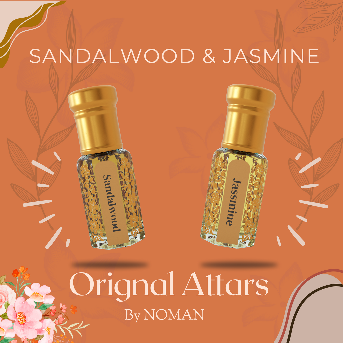 Sandalwood & Jasmine | 12 ML Pack of 2, 6ml Each | Attar By NEESENCE Alcohol Free Luxury ittar