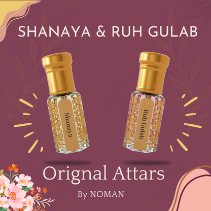 Shanaya & Ruh Gulab | 12ML Pack of 2, 6ml Each | Attar By NEESENCE Alcohol Free Luxury ittar