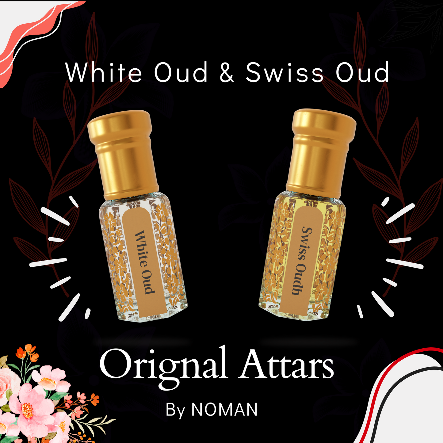 White Oud & Swiss | 12 ML Pack of 2, 6ml Each | Attar By NEESENCE Alcohol Free Luxury ittar