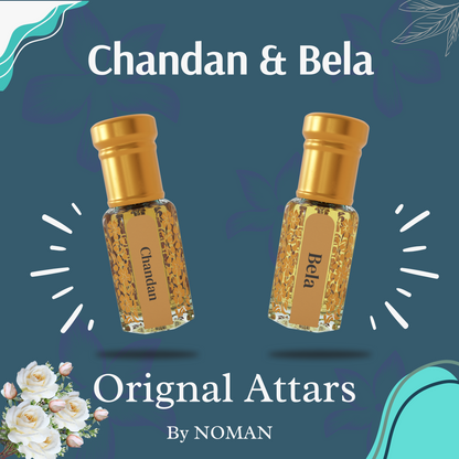Chandan & bela | 12 ML Pack of 2, 6ml Each | Attar By NEESENCE Alcohol Free Luxury ittar