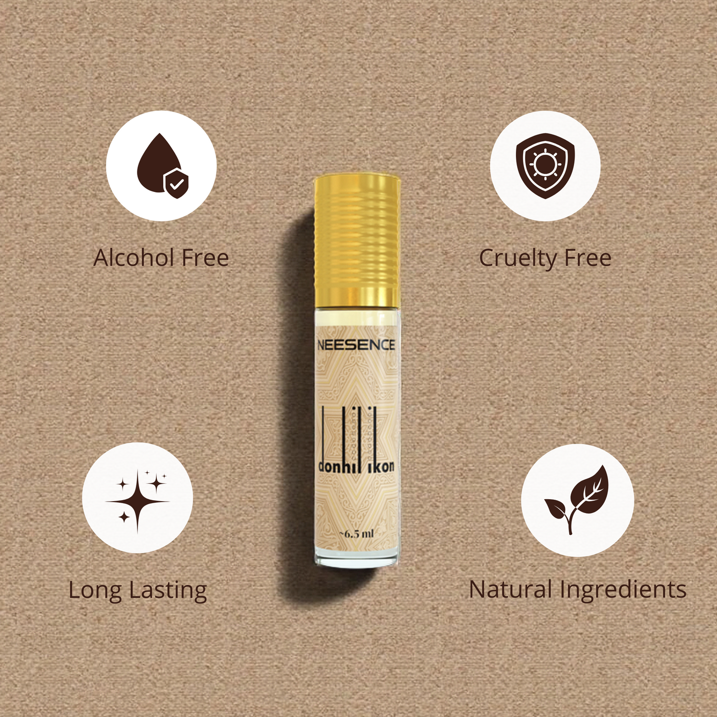 NEESENCE Donhil Icon Luxury Attar 6.5ml | Super Long Lasting 100% Alcohol Free & Pure | Best For Men Women Itra | SRK Special Perfume Oil