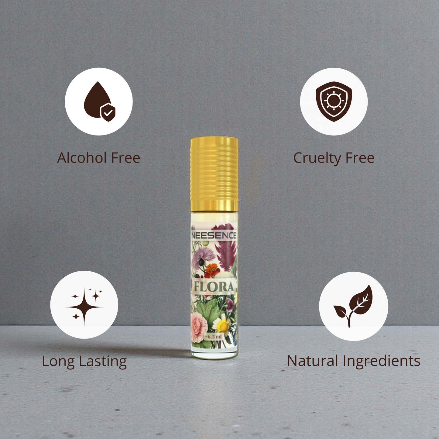 NEESENCE Flora Luxury Attar 6.5ml | Super Long Lasting 100% Alcohol Free & Pure | Best For Men Women Itra | Luxury Perfume Oil