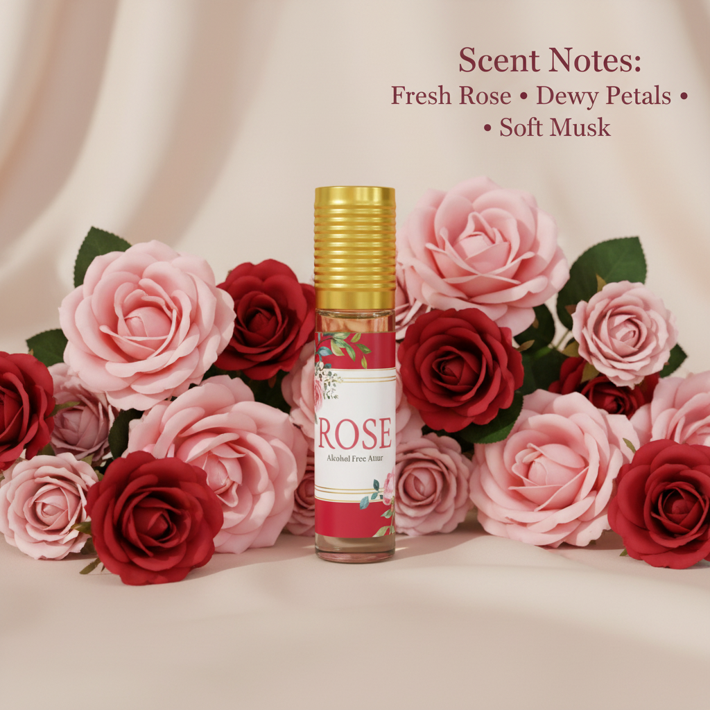 Rose Attar Oil 6Ml | Arabic Itra Roll On Etar Oils For Men And Women