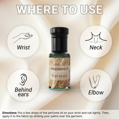 Ruh Khus Attar by NEESENCE Luxury Herbal Itra Best for Men & Women